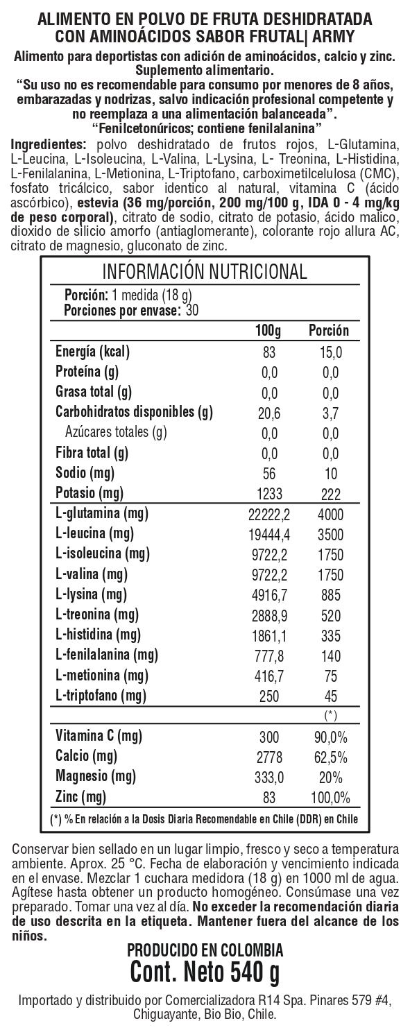 ARMY EAA´S FRUIT PUNCH 540GR - Imagen 2